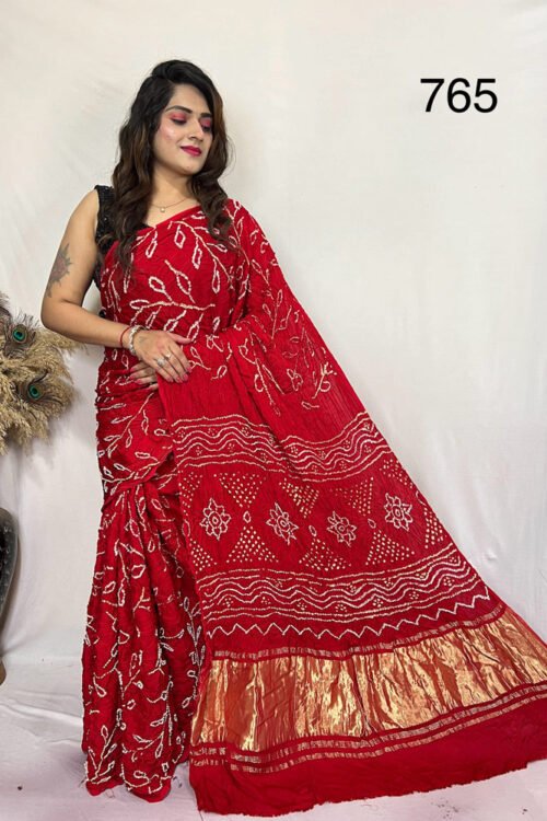 Modal Silk Rai Bandhej  Saree