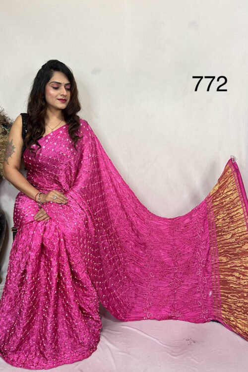 Modal Silk Bandheani  Saree