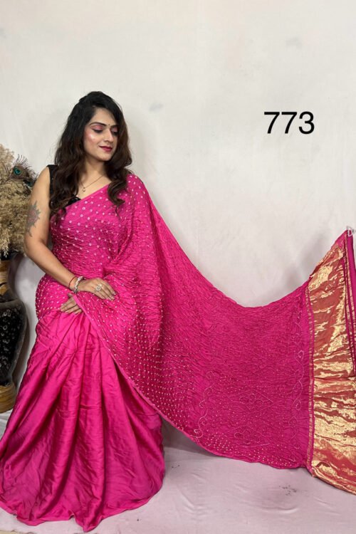 Modal Silk Bandheani  Saree