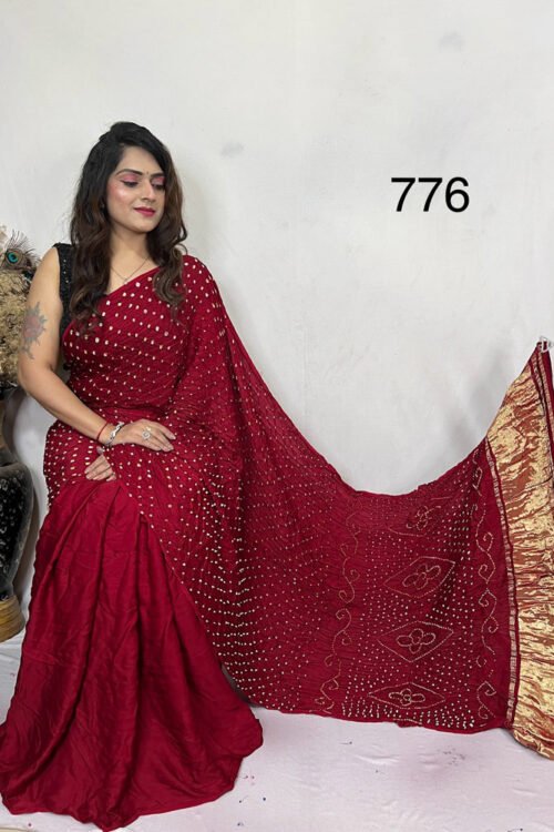 Modal Silk Bandheani  Saree
