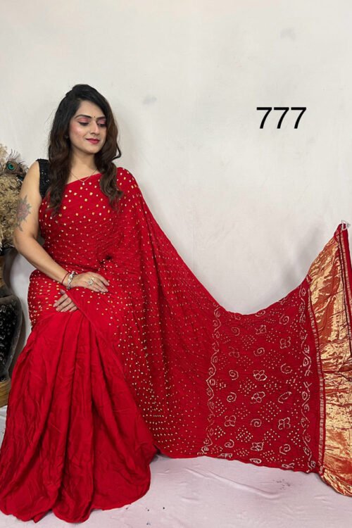 Modal Silk Bandheani  Saree