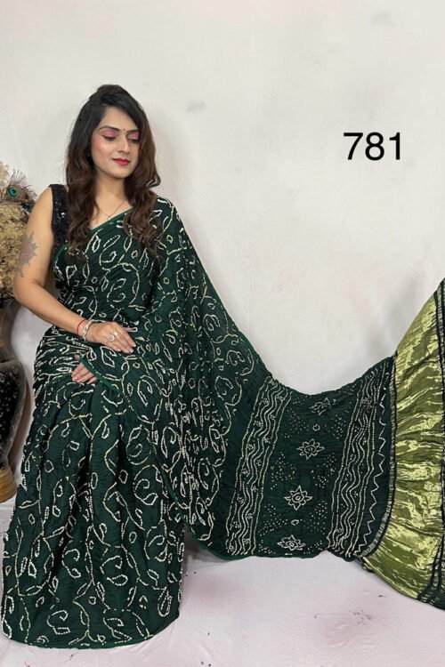 Modal Silk Rai Bandhej  Saree