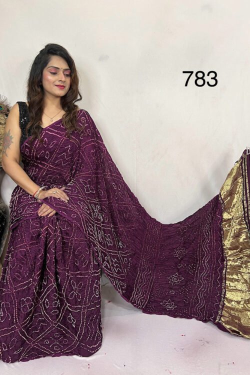Modal Silk Rai Bandhej  Saree