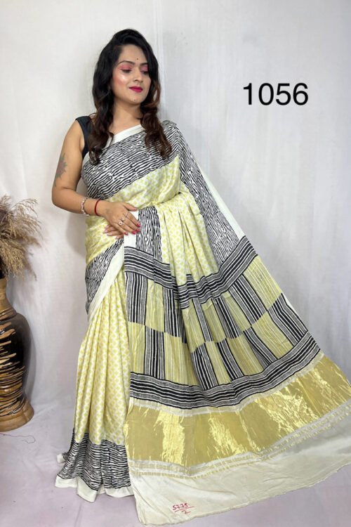 Modal Silk Ajrakh Tissue Pallu Saree