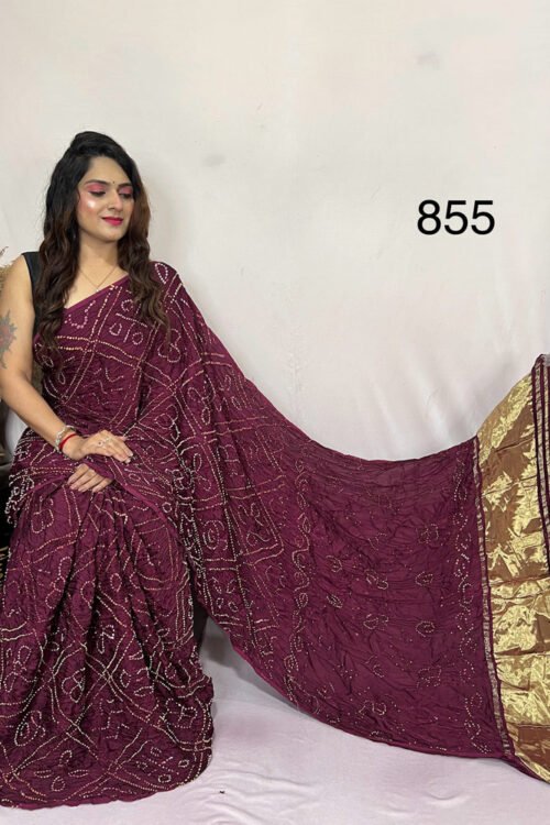 Modal Silk Rai Bandhej  Saree