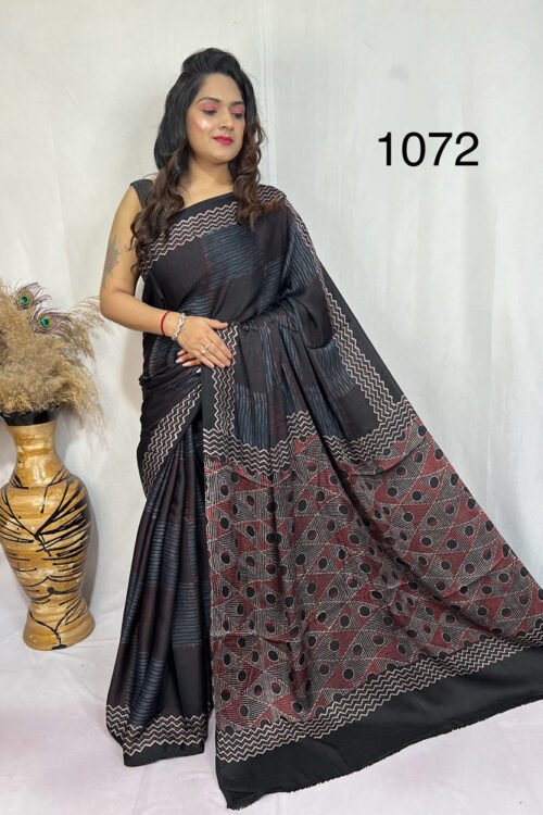 Modal Silk Ajrakh Saree