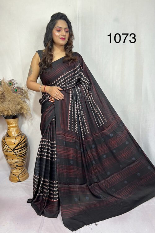 Modal Silk Ajrakh Saree