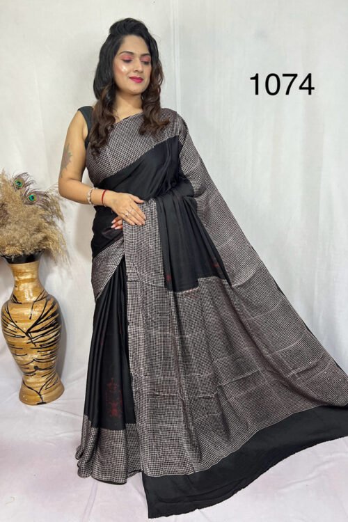 Modal Silk Ajrakh Saree