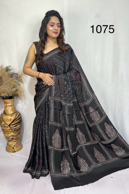 Modal Silk Ajrakh Saree