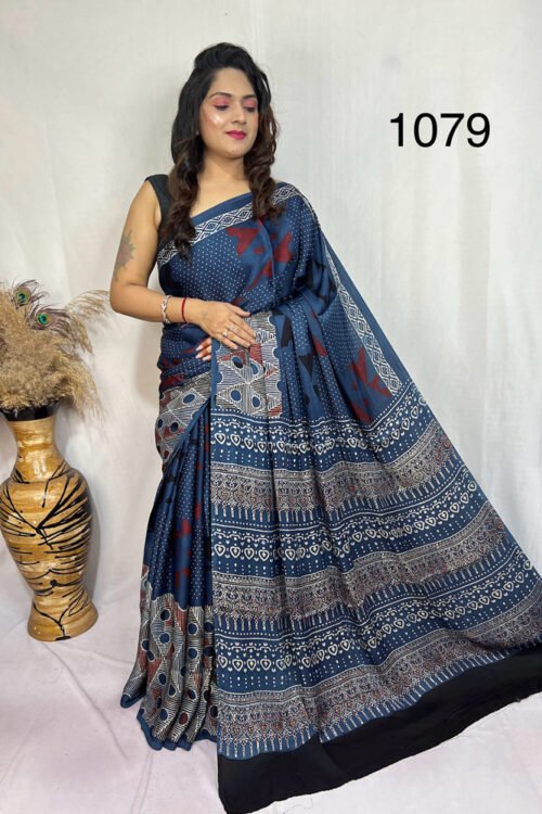 Modal Silk Ajrakh Saree