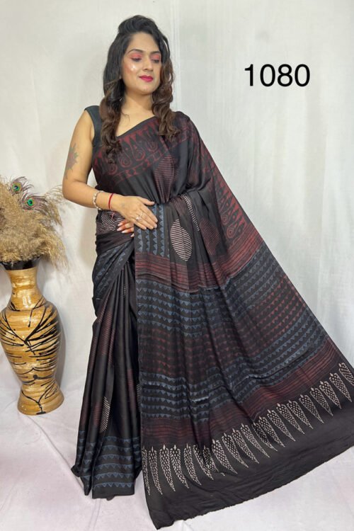 Modal Silk Ajrakh Saree