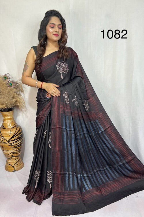 Modal Silk Ajrakh Saree