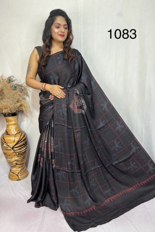 Modal Silk Ajrakh Saree