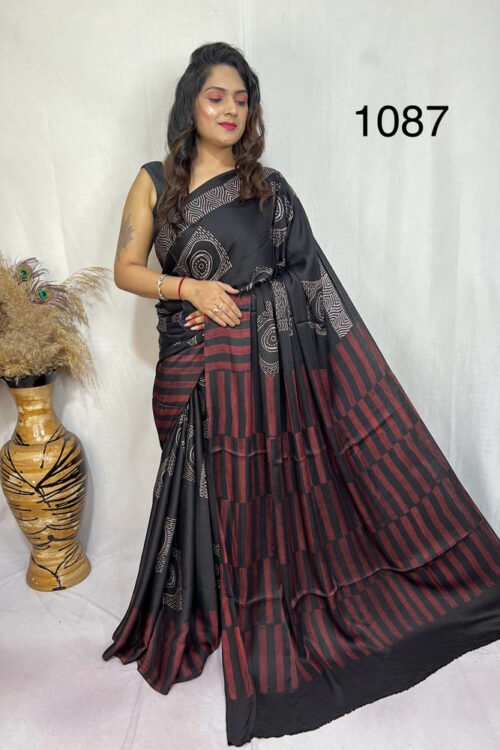 Modal Silk Ajrakh Saree