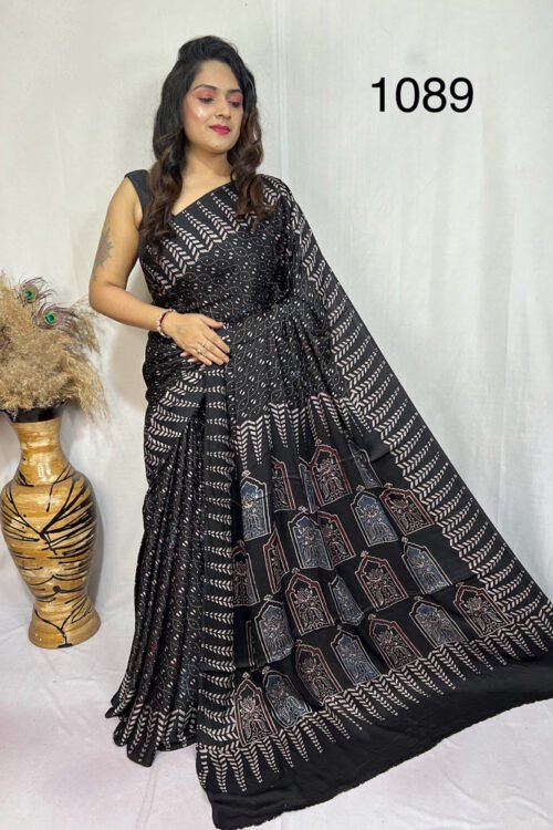 Modal Silk Ajrakh Saree