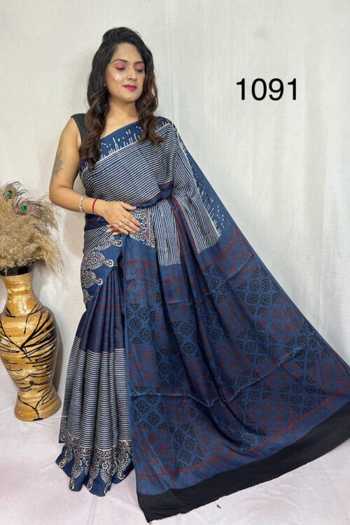 Modal Silk Ajrakh Saree