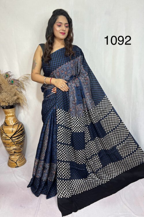 Modal Silk Ajrakh Saree