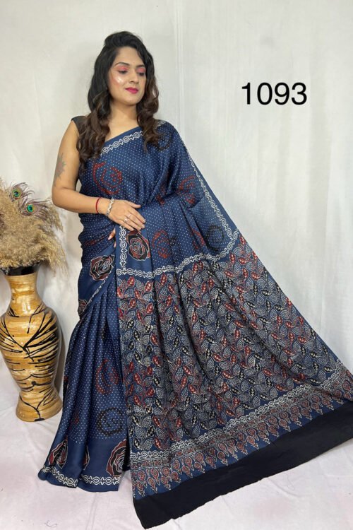 Modal Silk Ajrakh Saree