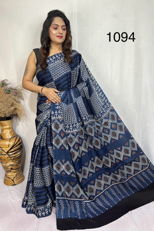 Modal Silk Ajrakh Saree