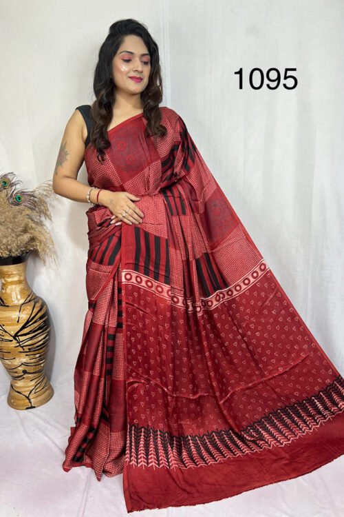 Modal Silk Ajrakh Saree