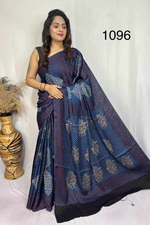 Modal Silk Ajrakh Saree