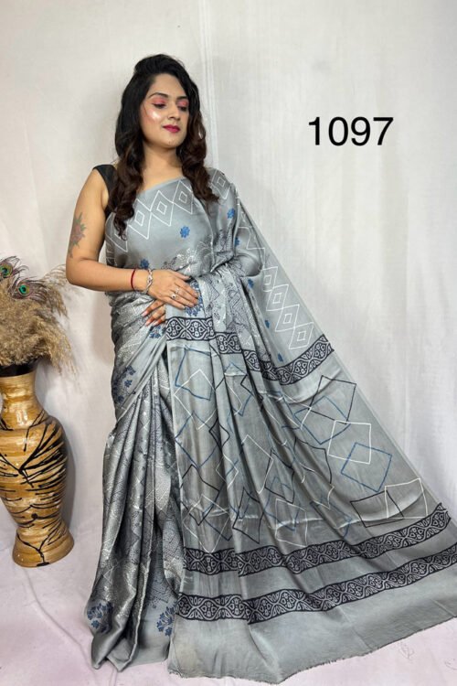 Modal Silk Ajrakh Saree