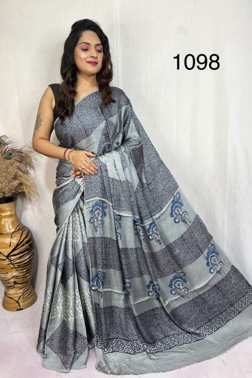 Modal Silk Ajrakh Saree