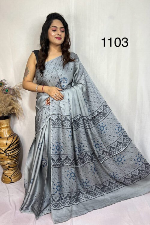 Modal Silk Ajrakh Saree