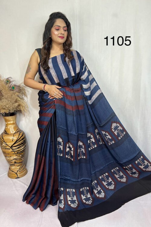 Modal Silk Ajrakh Saree
