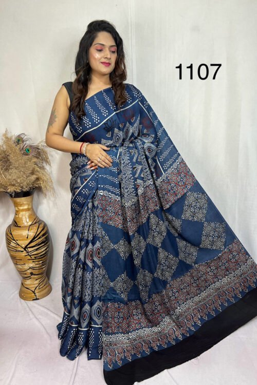 Modal Silk Ajrakh Saree