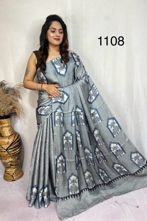 Modal Silk Ajrakh Saree