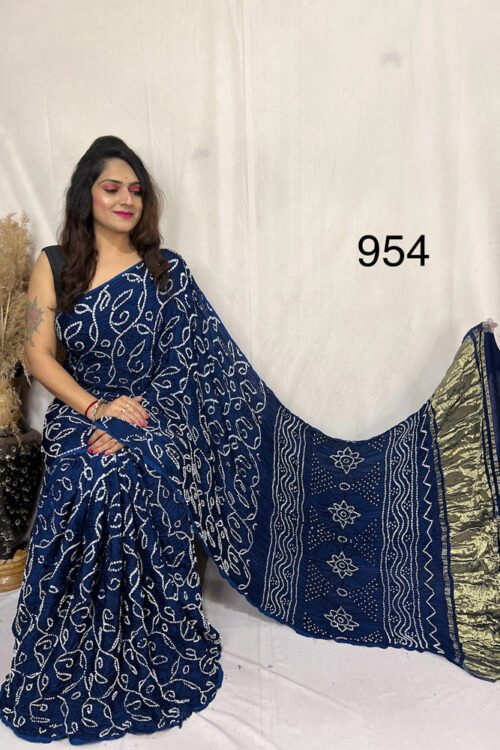 Modal Silk Rai Bandhej  Saree