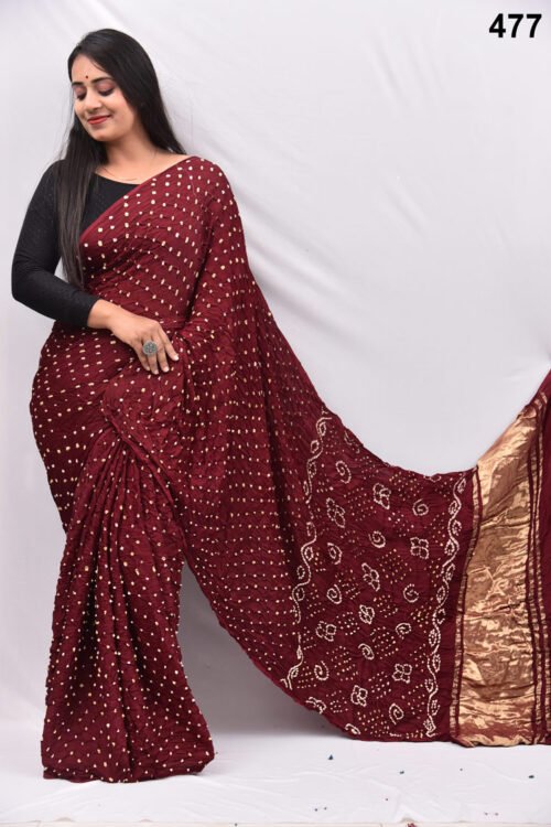 Modal Silk Bandheani  Saree
